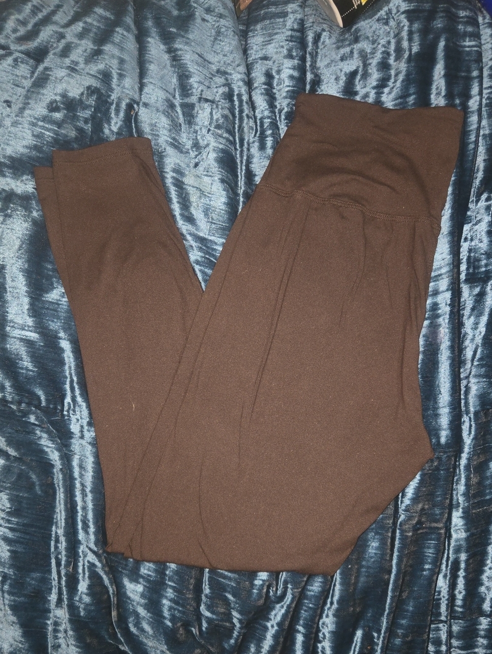 Women's High-Waist Brown Stretch Leggings